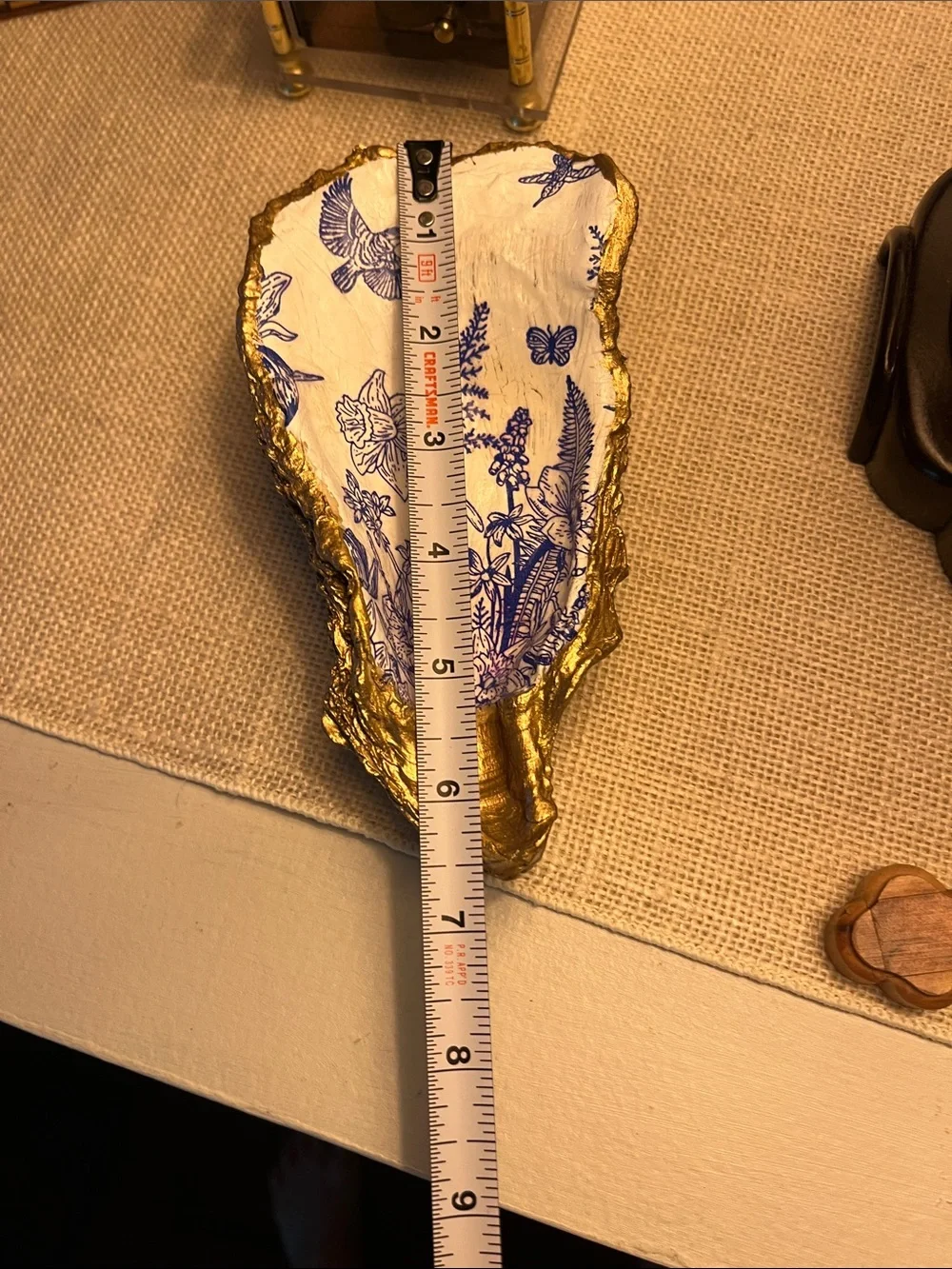 Gold decoupage oyster shell